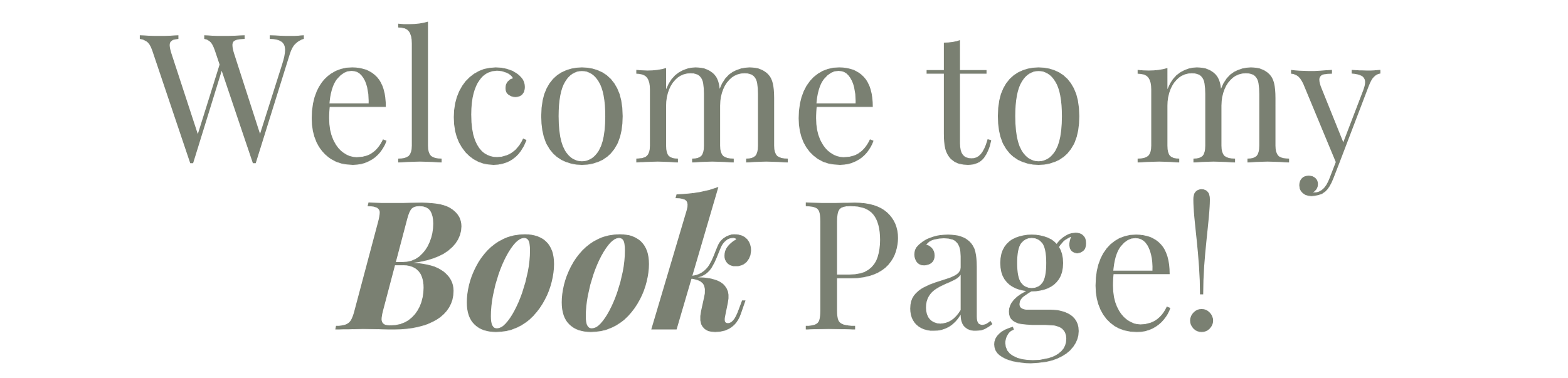 welcome to my book page